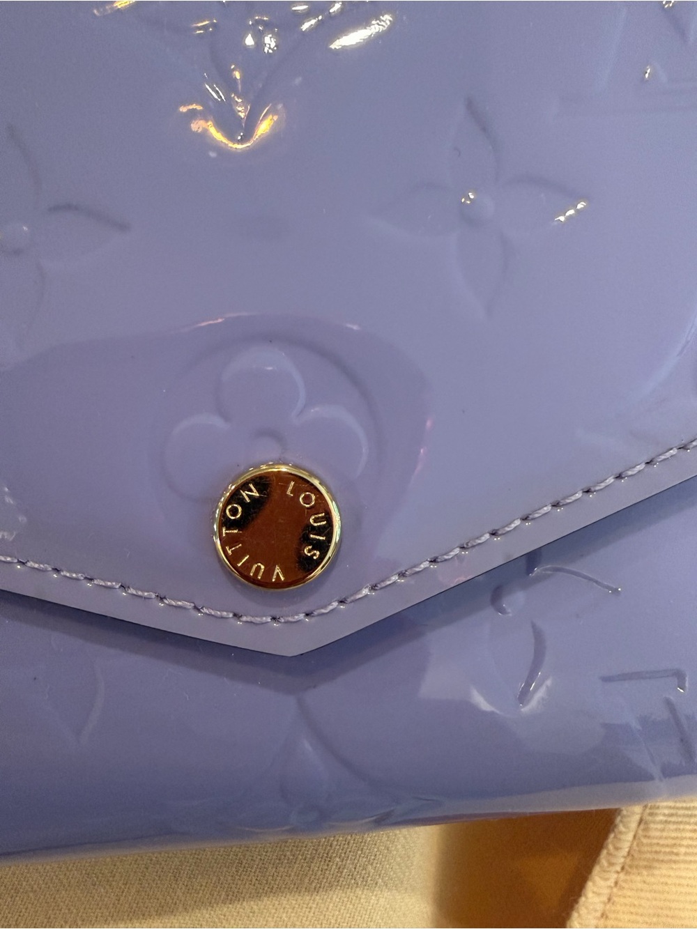 NWT Louis Vuitton Vernis Lilac Patent Leather Envelope Wallet with Monogram - Picture 2 of 7